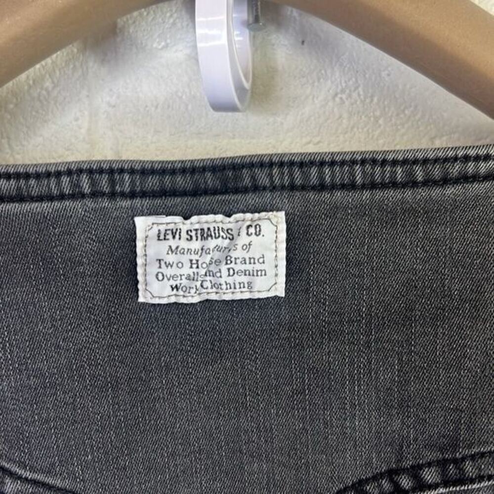 RTR Levi'sVeda Denim Dress Charcoal Mini LBD Button Down Chrome Sz XS Jean gray - Picture 8 of 9